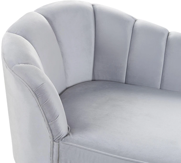 Sofa Beliani Kairysis šezlongas ALLIER, veliūras, šviesiai pilkas
