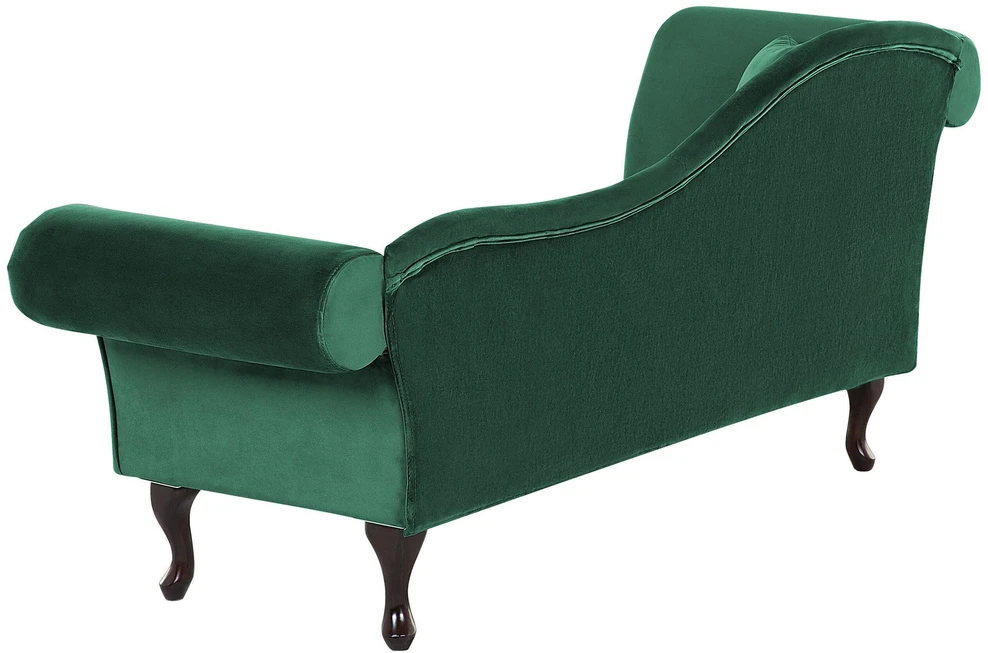 Sofa Beliani Kairysis šezlongas LATTES veliūrinis tamsiai žalias