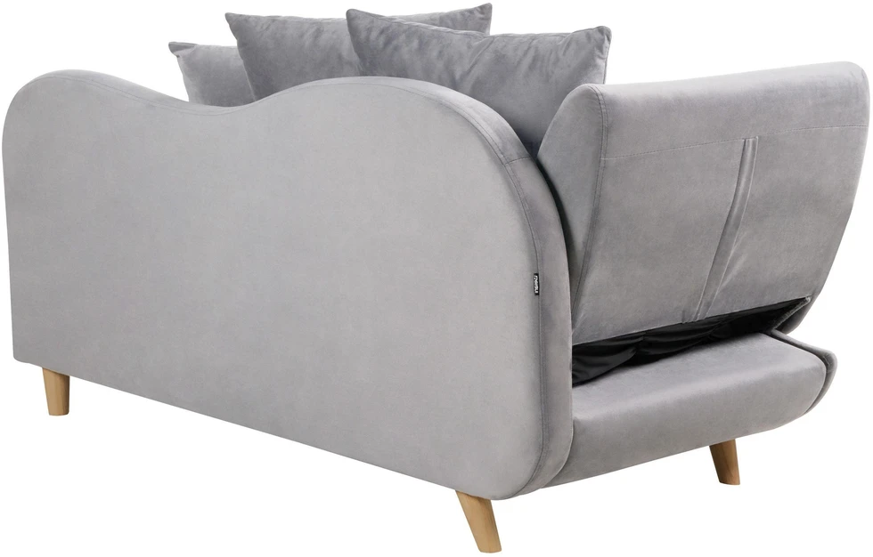 Sofa Beliani Kairysis šezlongas MERI Velūrinis šviesiai pilkas su daiktadėže