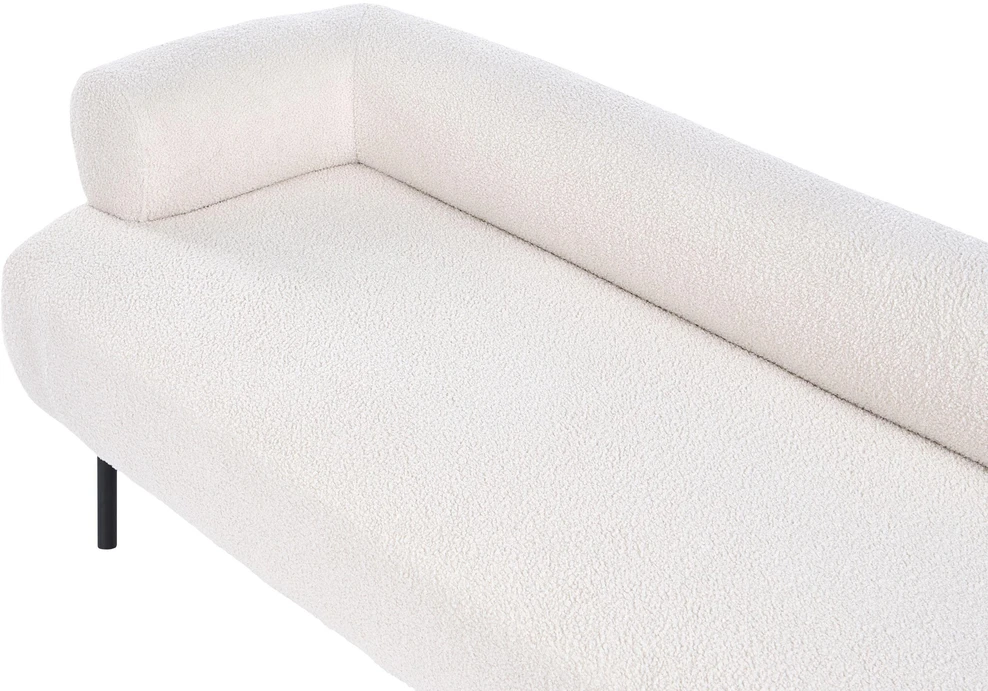 Sofa Beliani Kairysis šezlongas MIRMANDE Boucle kreminės baltos spalvos