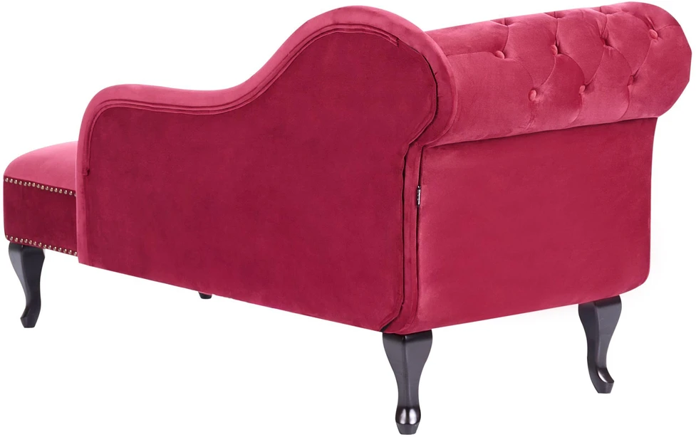 Sofa Beliani Kairysis šezlongas NIMES aksominis bordo