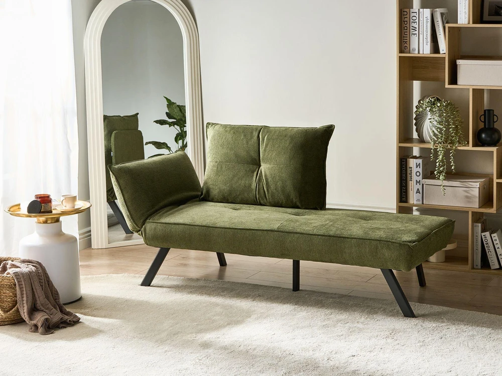 Sofa Beliani Kairysis šezlongas ROCAMADOUR, žalias