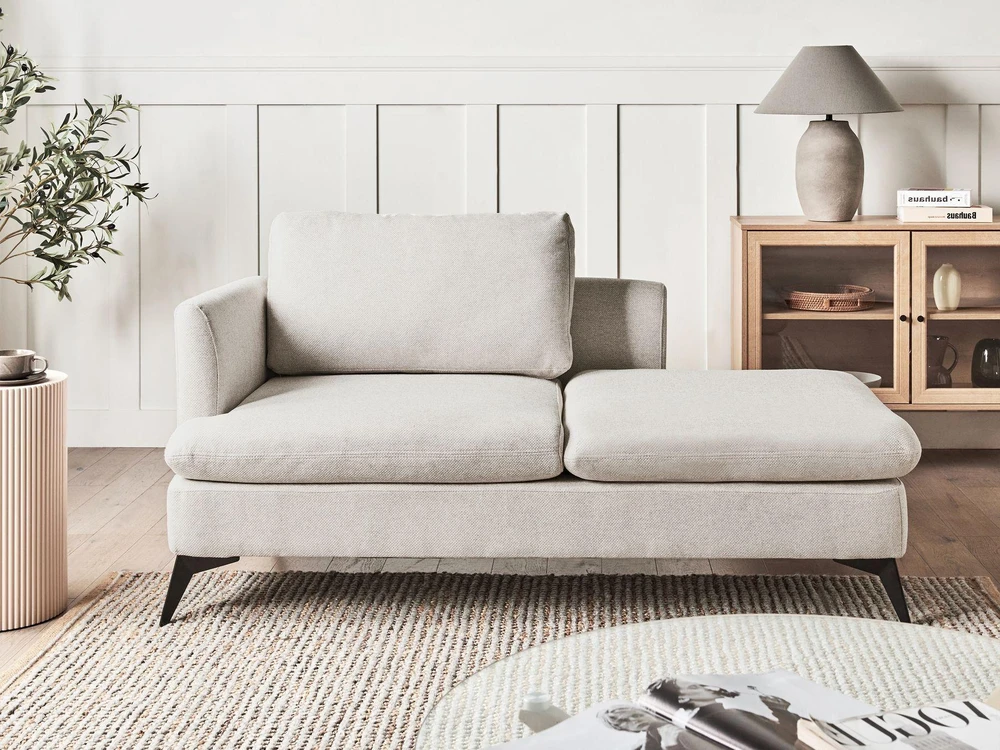 Sofa Beliani Kairysis šezlongas SIEVOZ šviesiai smėlio spalvos