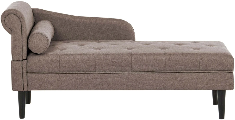 Sofa Beliani Kairysis šezlongas YVOIRE smėlio pilkos spalvos