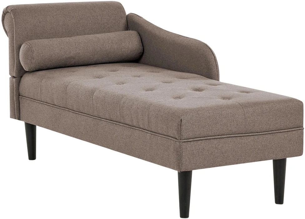 Sofa Beliani Kairysis šezlongas YVOIRE smėlio pilkos spalvos