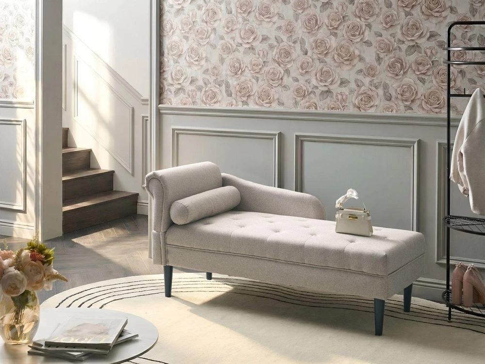 Sofa Beliani Kairysis šezlongas YVOIRE smėlio spalvos