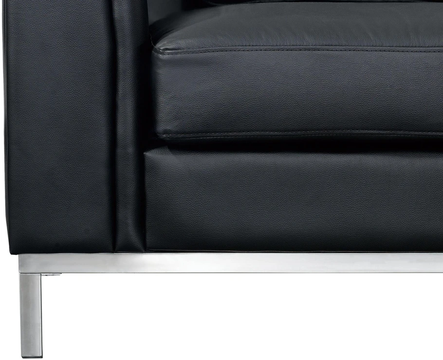Sofa Beliani Kampas 5 asmenims OSLO, natūrali oda, juodas su otomane, kairinis