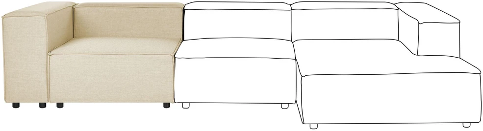 Sofa Beliani Kampinis modulis APRICA smėlio spalvos sintetinis linas