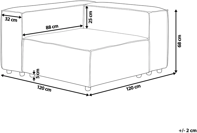 Sofa Beliani Kampinis modulis APRICA smėlio spalvos sintetinis linas