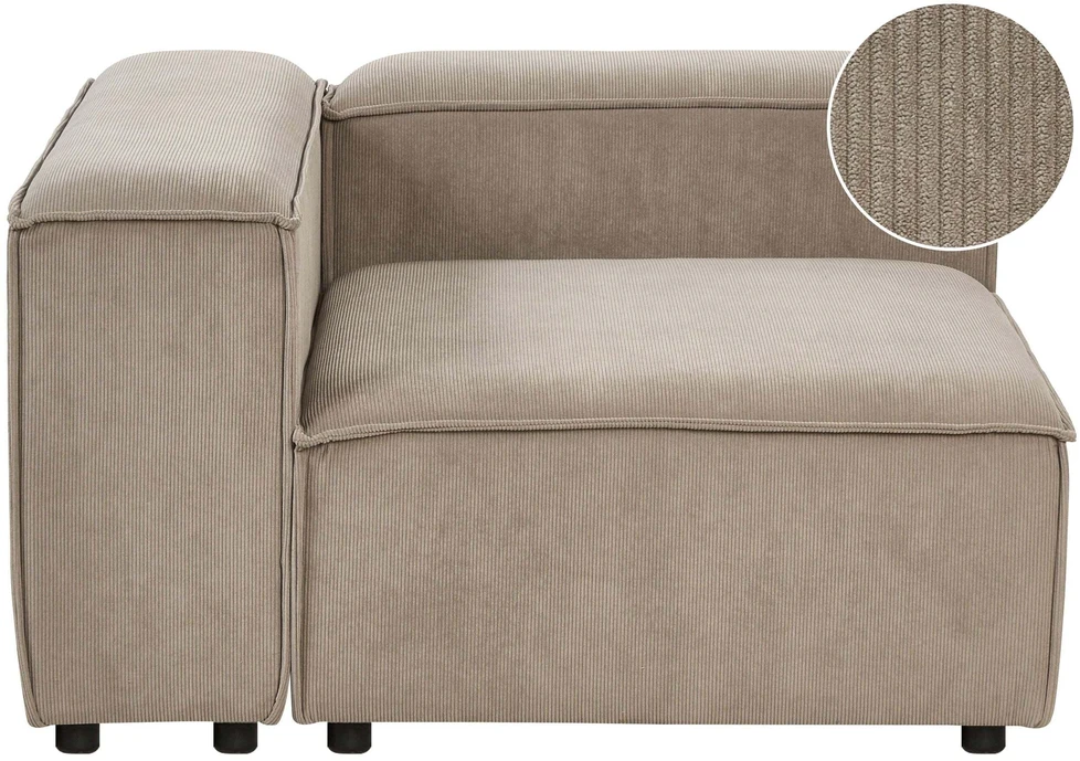 Sofa Beliani Kampinis modulis ARDAL Dešininis šviesiai rudas velvetas