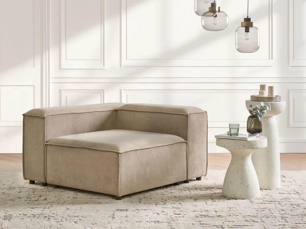 Sofa Beliani Kampinis modulis ARDAL Dešininis šviesiai rudas velvetas