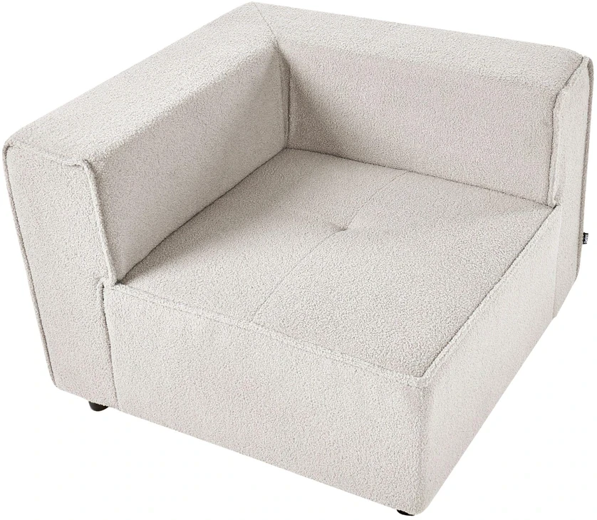 Sofa Beliani Kampinis modulis AXEBO, kreminės baltos spalvos, iš „boucle“ audinio