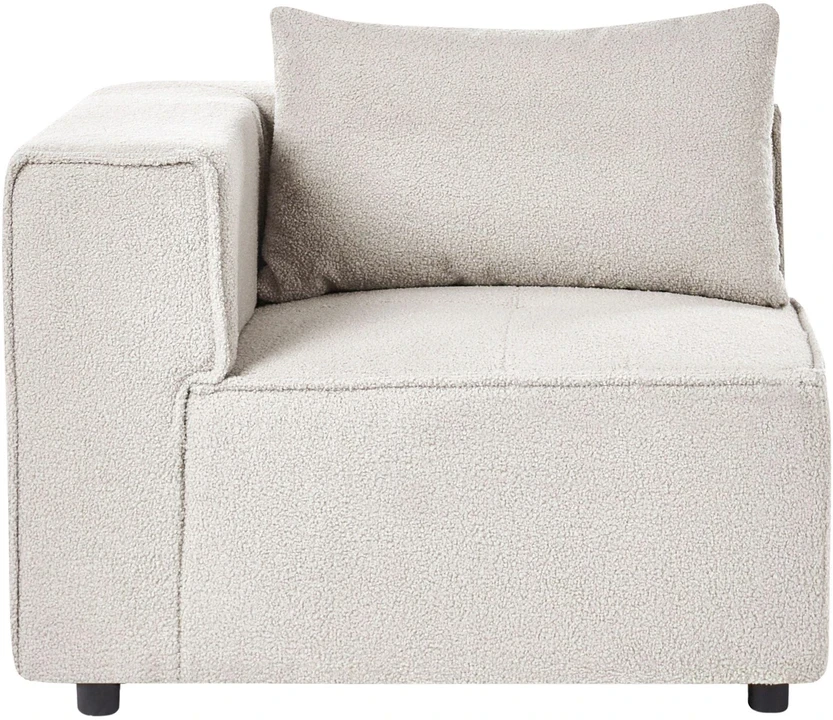 Sofa Beliani Kampinis modulis AXEBO, kreminės baltos spalvos, iš „boucle“ audinio