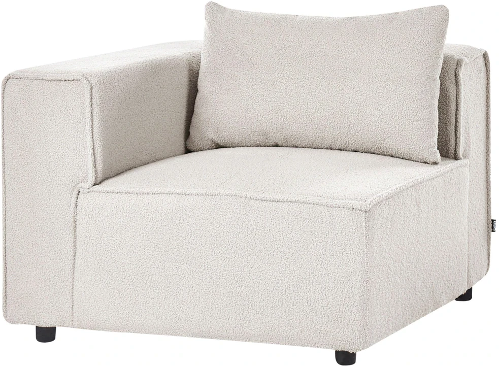 Sofa Beliani Kampinis modulis AXEBO, kreminės baltos spalvos, iš „boucle“ audinio