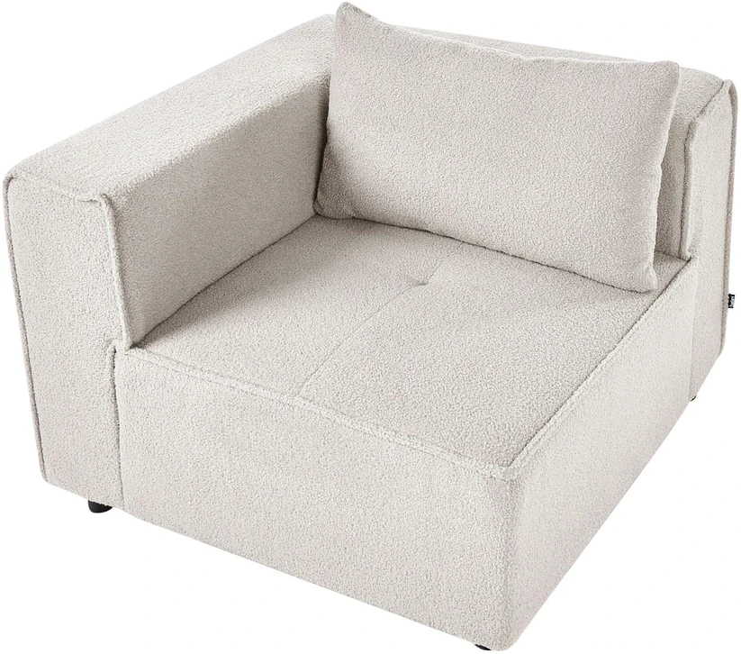 Sofa Beliani Kampinis modulis AXEBO, kreminės baltos spalvos, iš „boucle“ audinio
