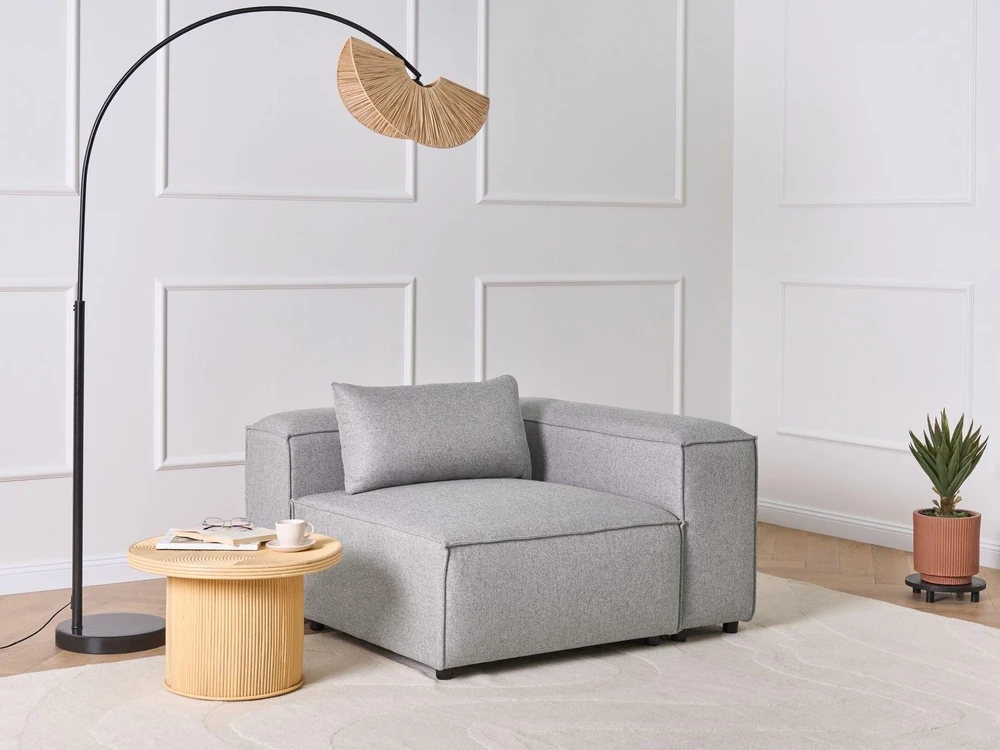 Sofa Beliani Kampinis modulis BRANDE simetriškas, pilkas