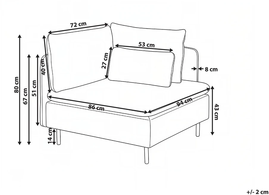 Sofa Beliani Kampinis modulis EGERIS smėlio spalvos