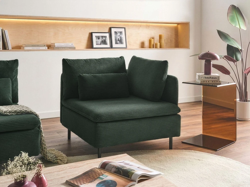 Sofa Beliani Kampinis modulis EGERIS tamsiai žalias kordas