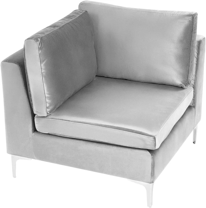 Sofa Beliani Kampinis modulis EVJA, pilkas veliūras