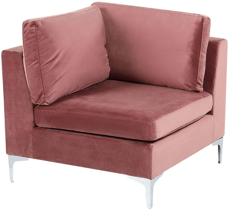 Sofa Beliani Kampinis modulis EVJA, rožinis veliūras