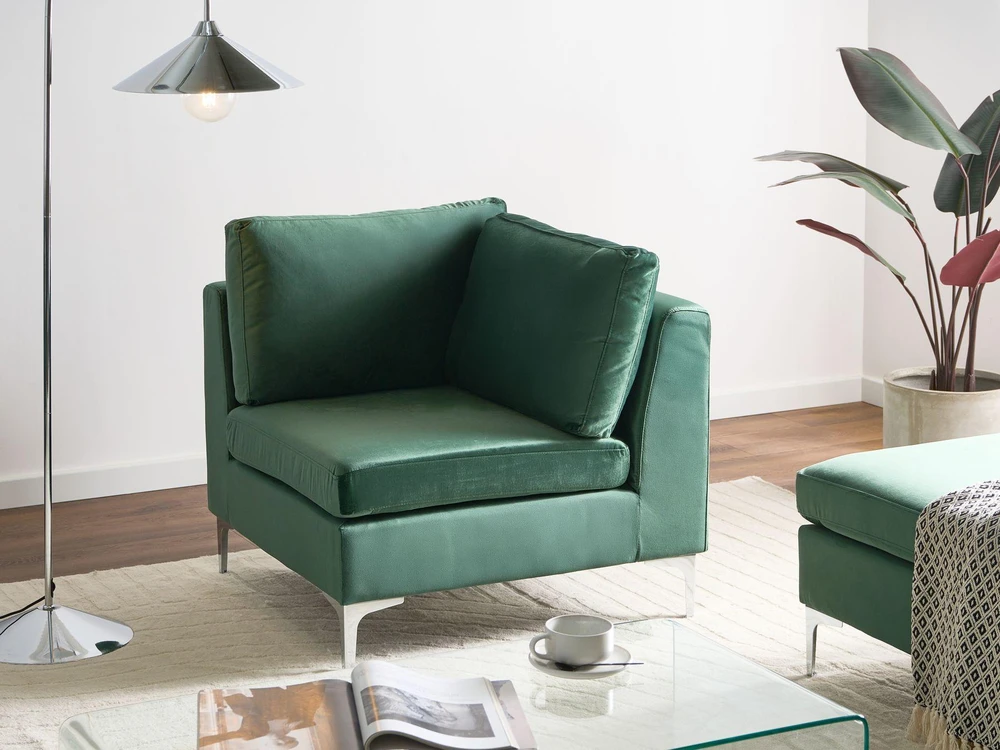 Sofa Beliani Kampinis modulis EVJA, žalias veliūras