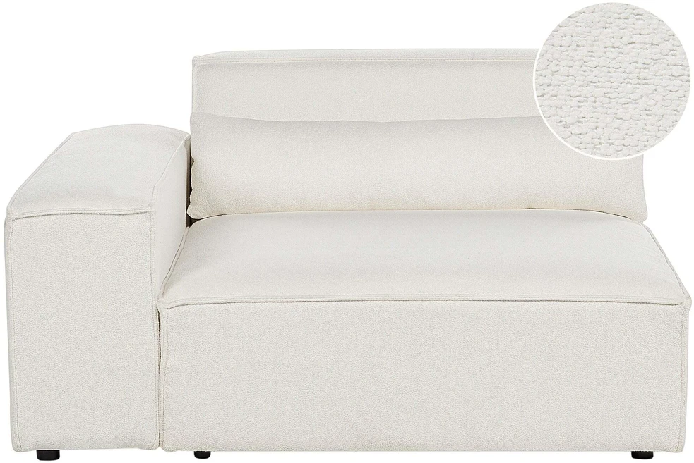 Sofa Beliani Kampinis modulis HELLNAR dešininis, kreminė balta spalva, Bouclé