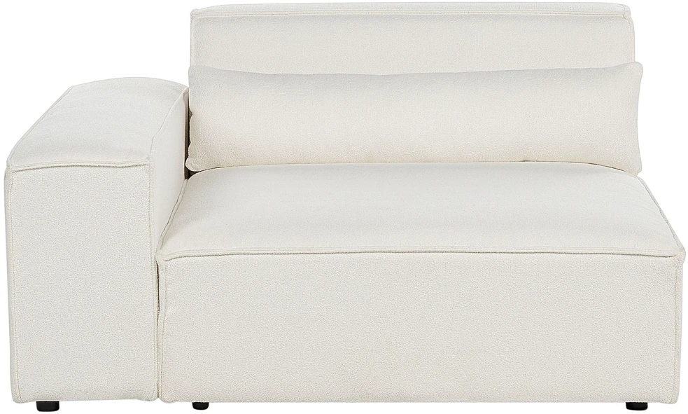 Sofa Beliani Kampinis modulis HELLNAR dešininis, kreminė balta spalva, Bouclé