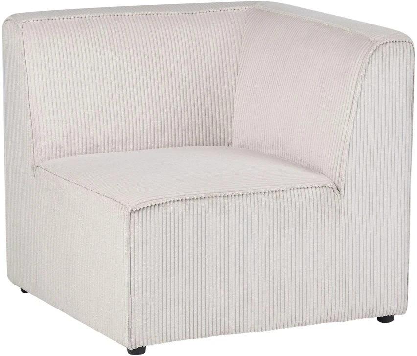 Sofa Beliani Kampinis modulis LEMVIG dešininis smėlio spalvos velvetinis