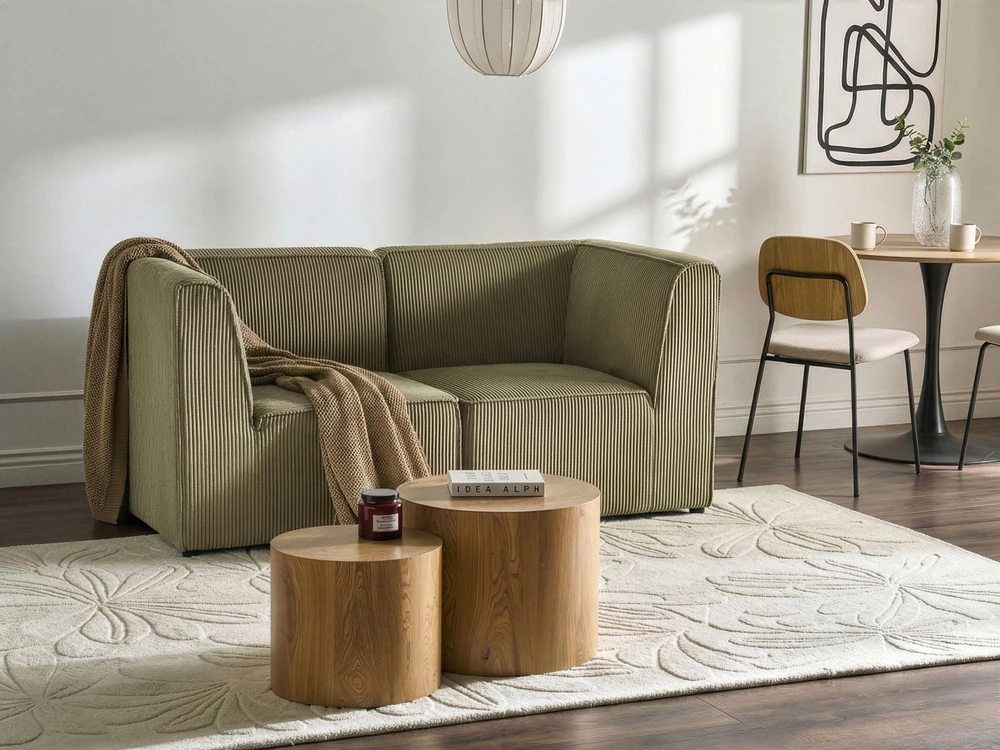 Sofa Beliani Kampinis modulis LEMVIG Dešininis Žalias velveto