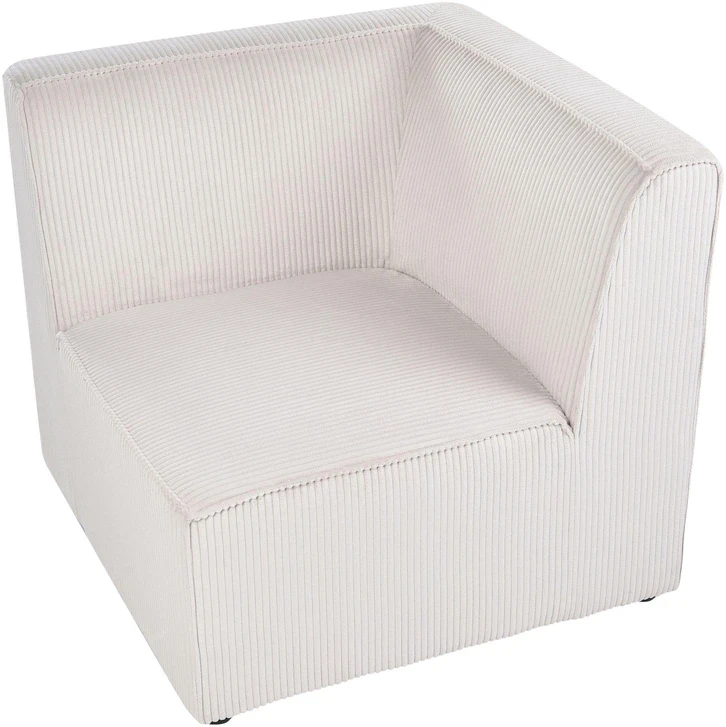 Sofa Beliani Kampinis modulis LEMVIG dešininis smėlio spalvos velvetinis