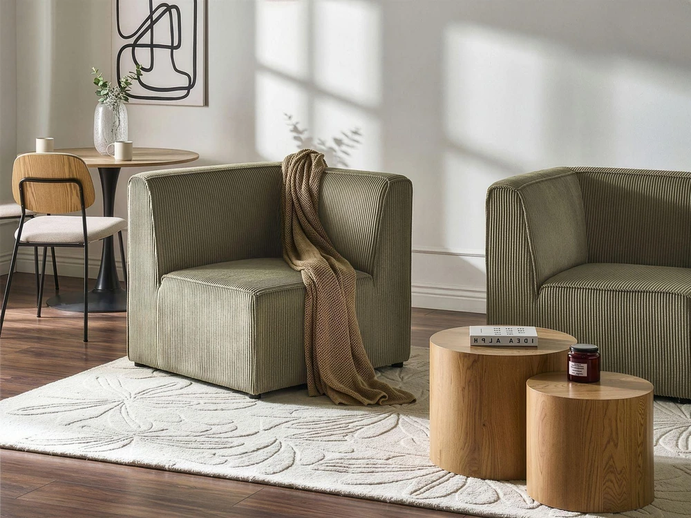 Sofa Beliani Kampinis modulis LEMVIG Dešininis Žalias velveto
