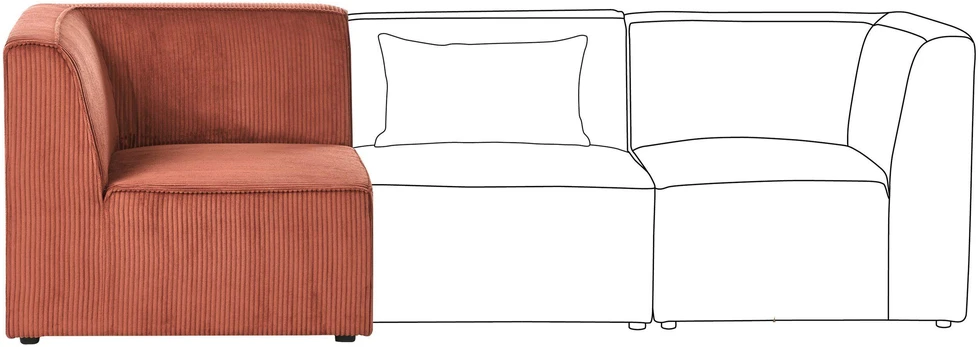 Sofa Beliani Kampinis modulis LEMVIG kairinis auksinės rudos spalvos velvetas