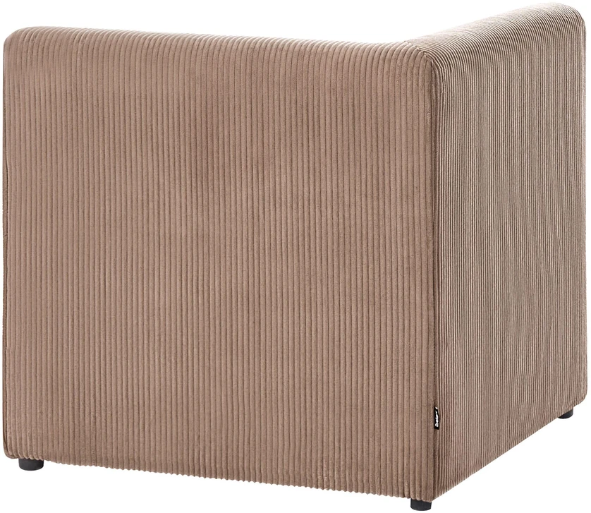 Sofa Beliani Kampinis modulis LEMVIG kairinis smėlio spalvos velvetinis