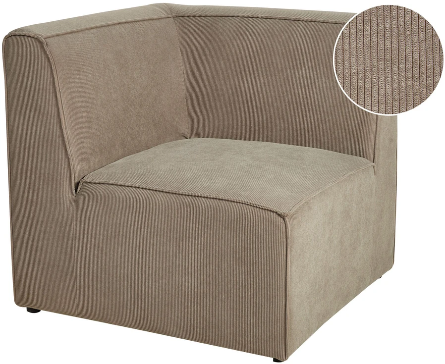 Sofa Beliani Kampinis modulis LEMVIG smėlio spalvos kordas