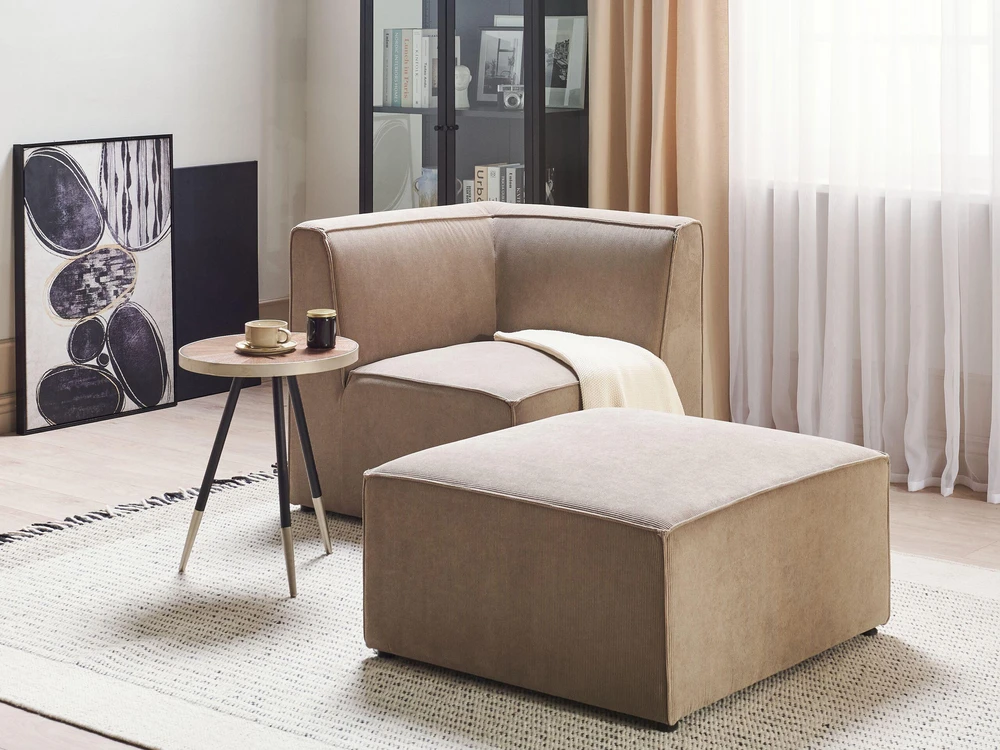 Sofa Beliani Kampinis modulis LEMVIG smėlio spalvos kordas