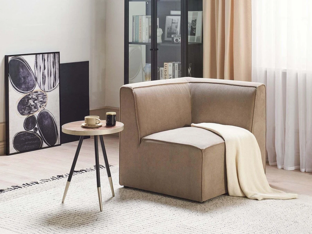 Sofa Beliani Kampinis modulis LEMVIG smėlio spalvos kordas