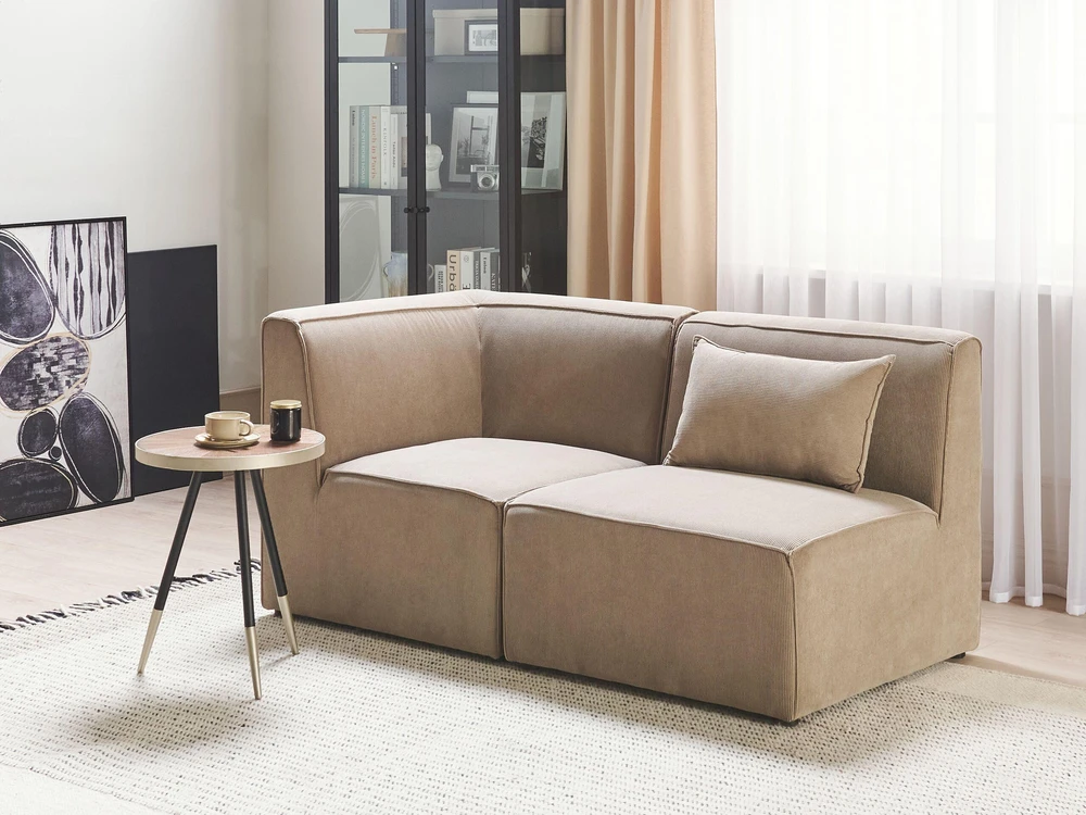 Sofa Beliani Kampinis modulis LEMVIG smėlio spalvos kordas