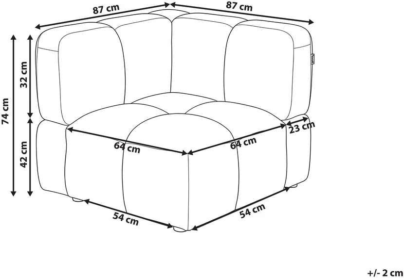 Sofa Beliani Kampinis modulis MAKSABERG, smėlio spalvos