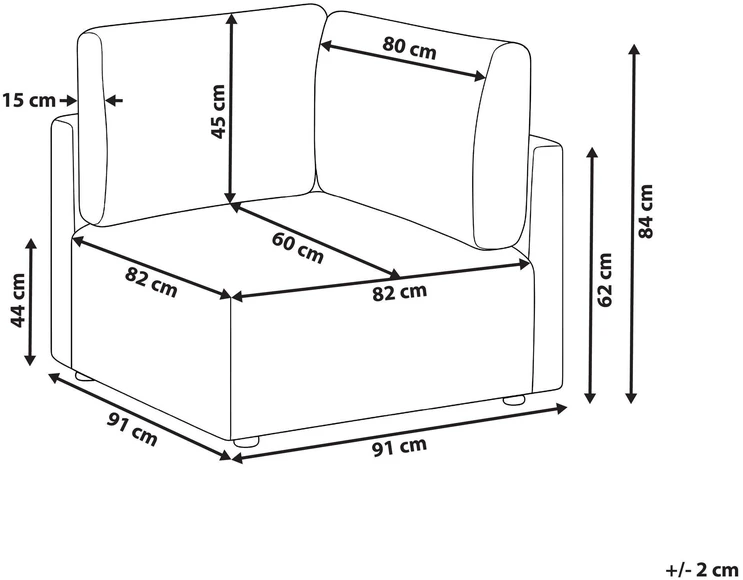 Sofa Beliani Kampinis modulis MESNALI Boucle Laužyta balta