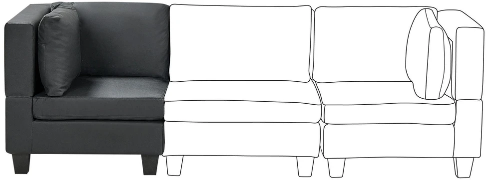 Sofa Beliani Kampinis modulis UNSTAD juodas ekologiškos odos