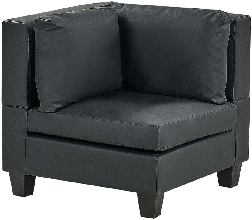 Sofa Beliani Kampinis modulis UNSTAD juodas ekologiškos odos