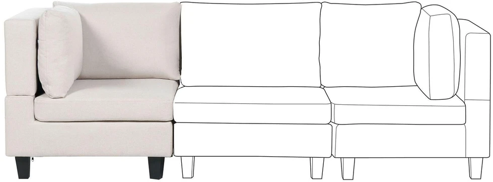 Sofa Beliani Kampinis modulis UNSTAD šviesiai smėlio spalvos