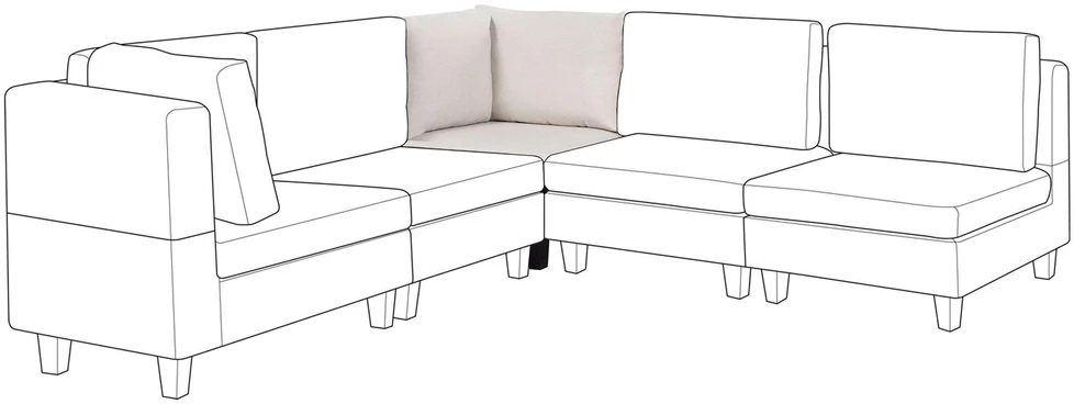 Sofa Beliani Kampinis modulis UNSTAD šviesiai smėlio spalvos