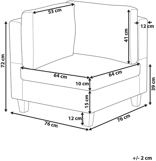 Sofa Beliani Kampinis modulis UNSTAD šviesiai smėlio spalvos