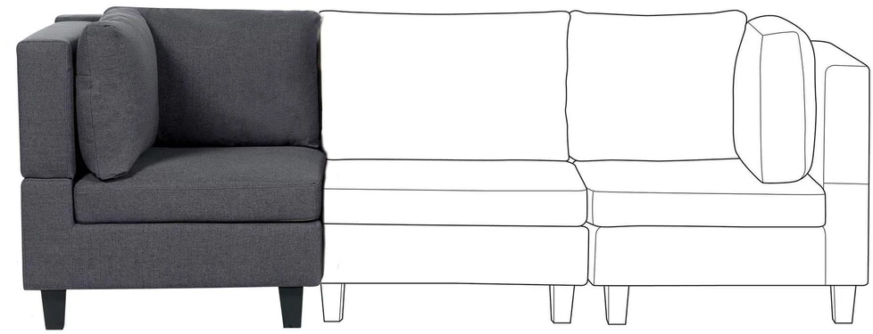 Sofa Beliani Kampinis modulis UNSTAD tamsiai pilkas