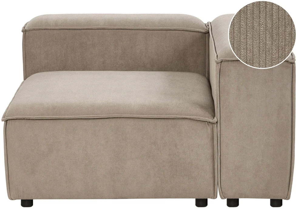Sofa Beliani Kampuose modulis ARDAL kairinis šviesiai rudas velvetas