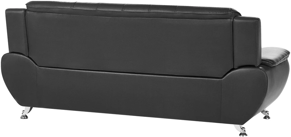 Sofa Beliani LEIRA poilsio baldų komplektas 6 asmenims, veganiška eko oda, juodas