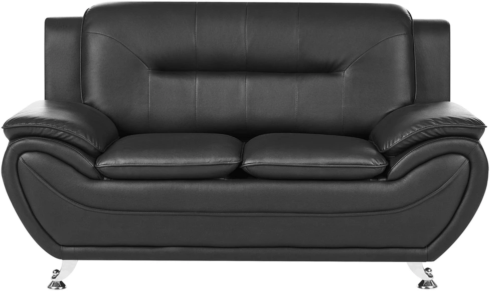 Sofa Beliani LEIRA poilsio baldų komplektas 6 asmenims, veganiška eko oda, juodas