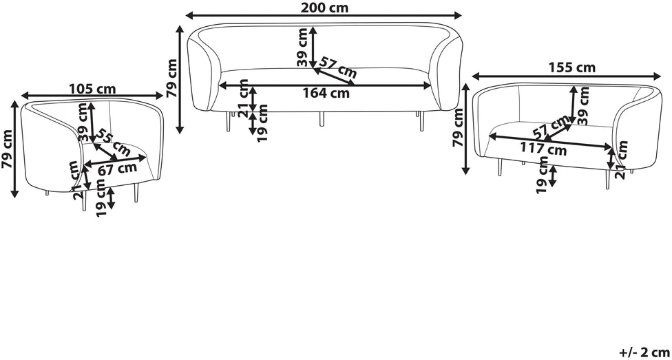 Sofa Beliani LOEN Boucle 6 asmenų svetainės baldų komplektas, baltas