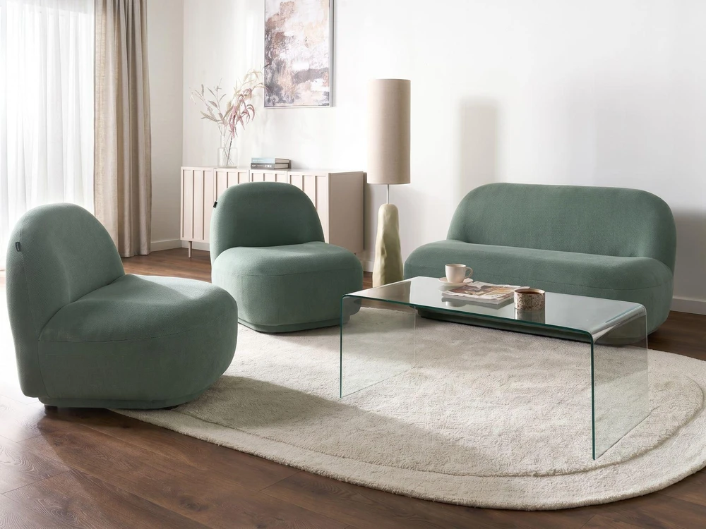 Sofa Beliani LOVBERG 4 dalių svetainės baldų komplektas, šviesiai žalias